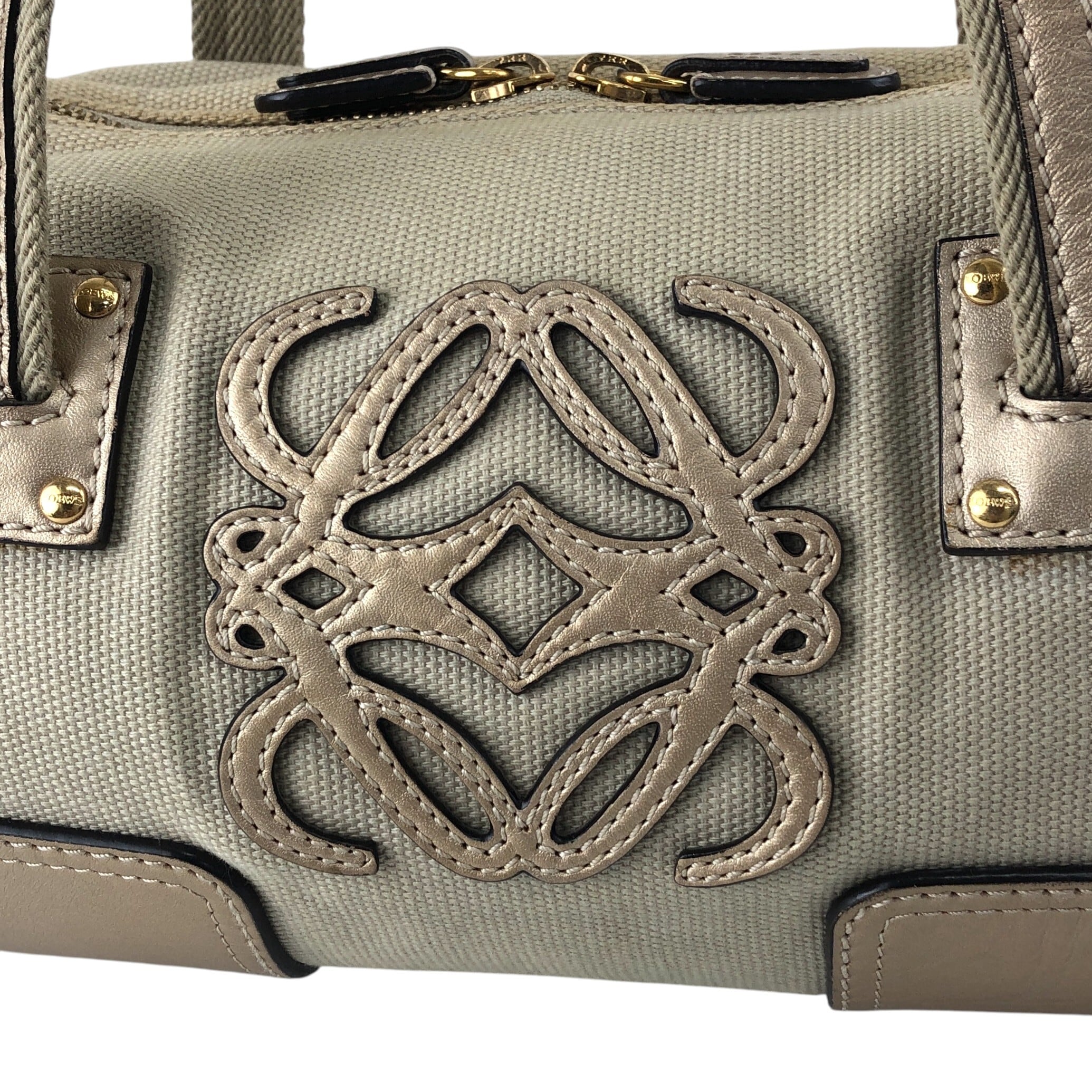 LOEWE ロエベ ハンドバッグ ベージュ アナグラム キャンバス ミニ