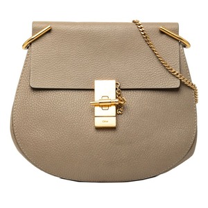 クロエ ドリュー チェーン ショルダーバッグ ベージュ レザー レディース Chloe 【中古】