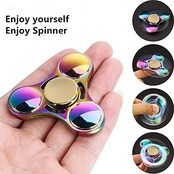 Lumturi ハンドスピナー 指スピナー Hand spinner ストレス解消 集中力を高める 高速回転 子供大人に適用 (S1虹色)