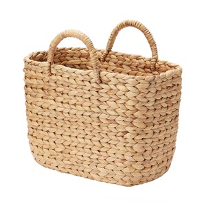 【在庫のみ】無印良品 持ち手付オーバルバスケット 大 幅37×奥行18.5×高さ26cm ウォーターヒヤシンス 12057796 カゴ かご