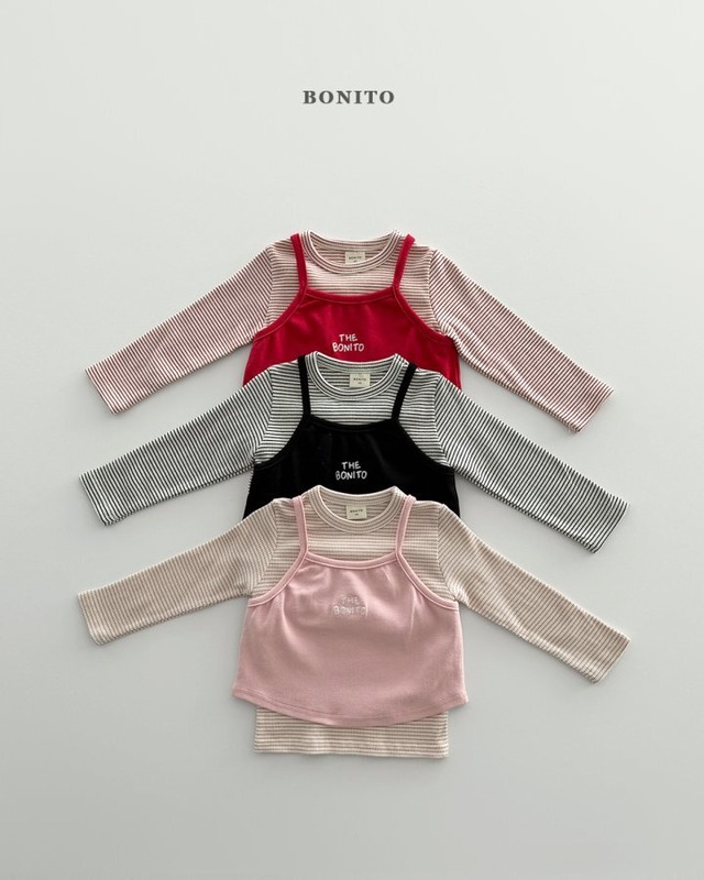 【取寄】bonito｜layered sleeveless set｜レイヤードノースリーブ上下セット｜12M-JM｜kids&jr｜26 spring