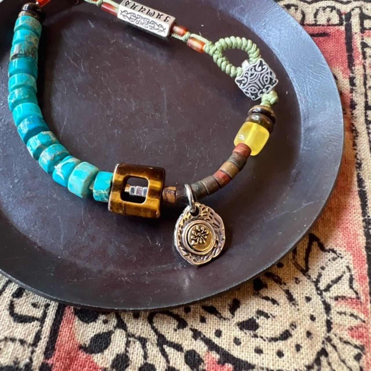 TOPANGA Accessory　Green Stone Bracelet  　Size 17cm　19cm 　グリーンストーン　bracelet　ブレスレット　Jewelry ジュエリー