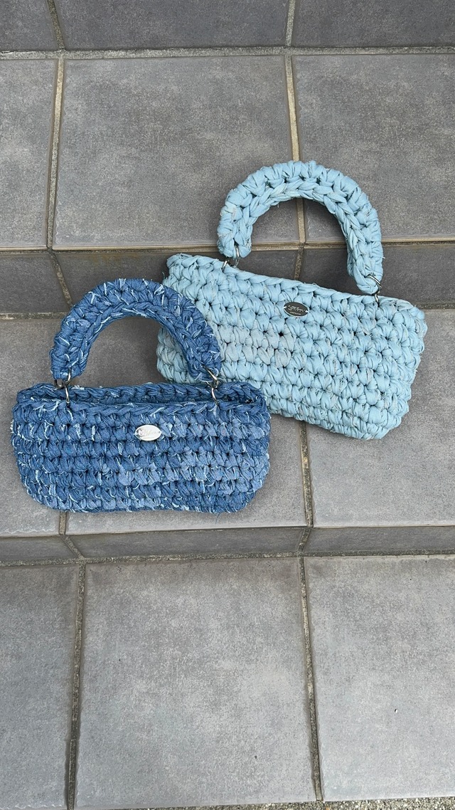 《1点もの》angle denim bag /midnight blue