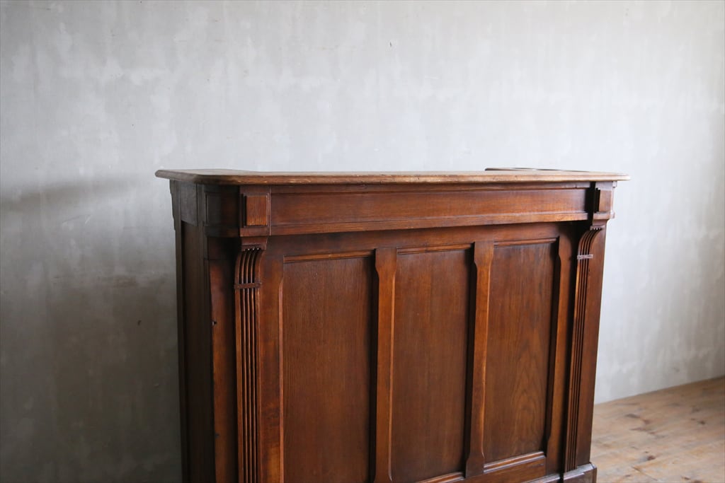 フランスアンティーク古木ショップカウンター/木製レジ台/机テーブル