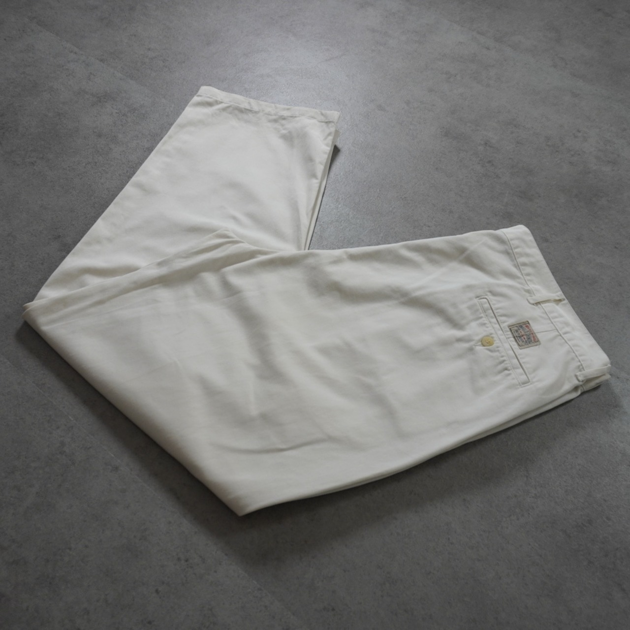 90s 初期型 Polo by Ralph Lauren POLO CHINO "white" W38.5L30相当 古着 - 1