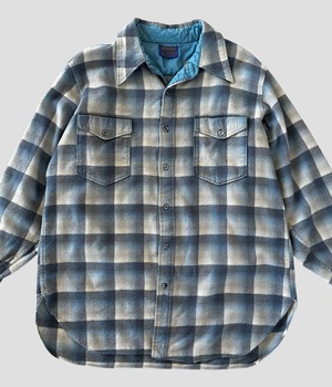 -PENDLETON- Vintage 70s 171/2 Wool Check Shirt made in USA