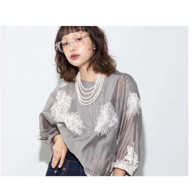 [予約販売] MARGAUX VINTAG マルゴーヴィンテージ　刺繍ZIPシアーブルゾン　JK-27023