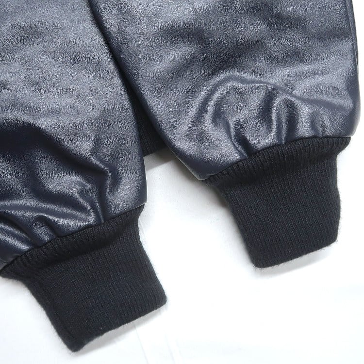 古着 90年代 DeLONG デロング ウール スタジャン ネイビー 表記