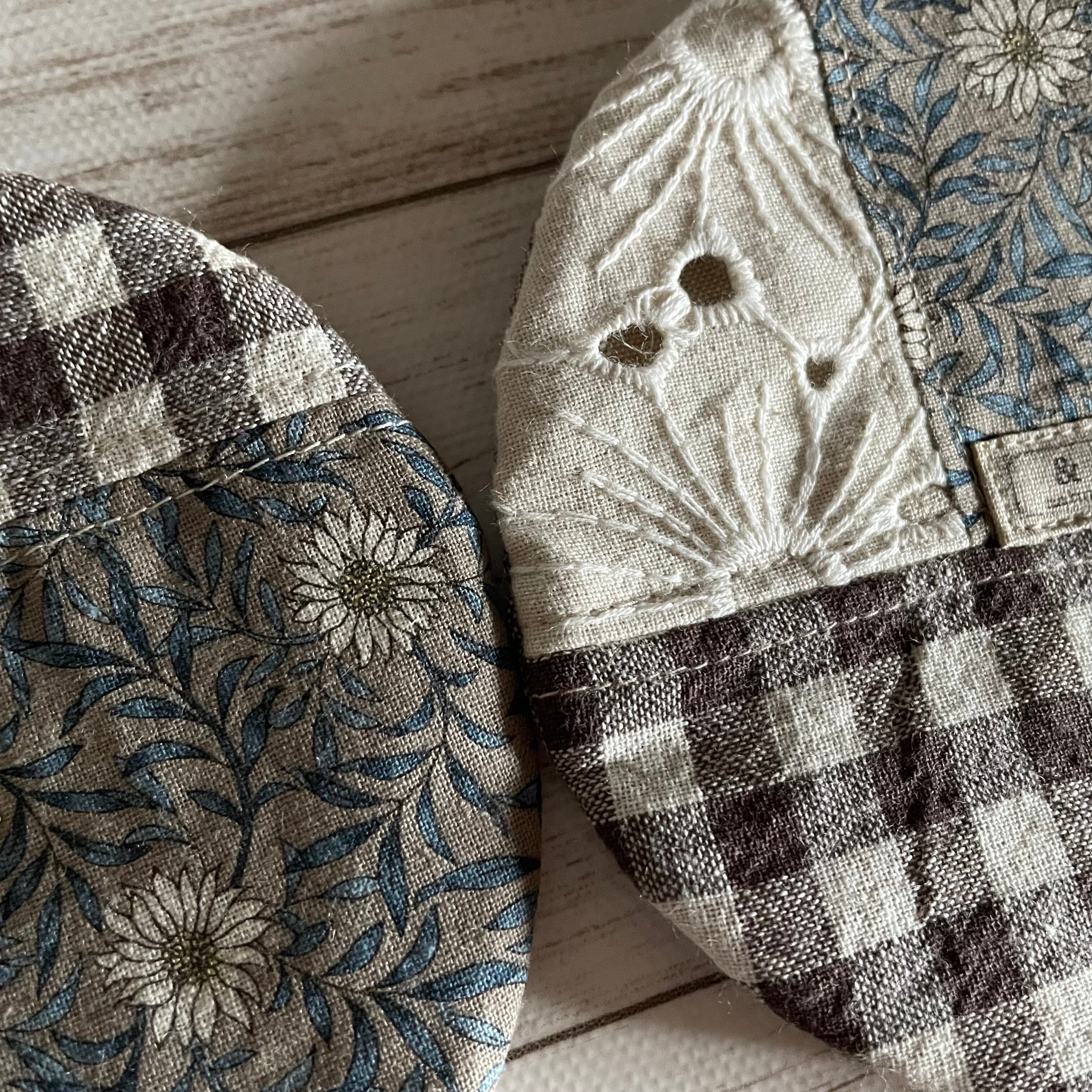 ハンドメイド**はぎれを繋いだまんまるコースター2セット**&daisy