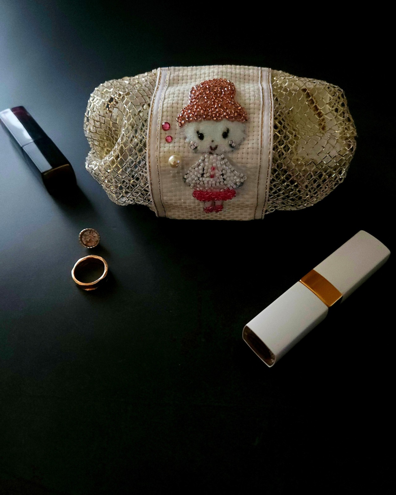 ビーズ刺繍ミニポーチ ♡恋するアイリー♡ゴールド - 11