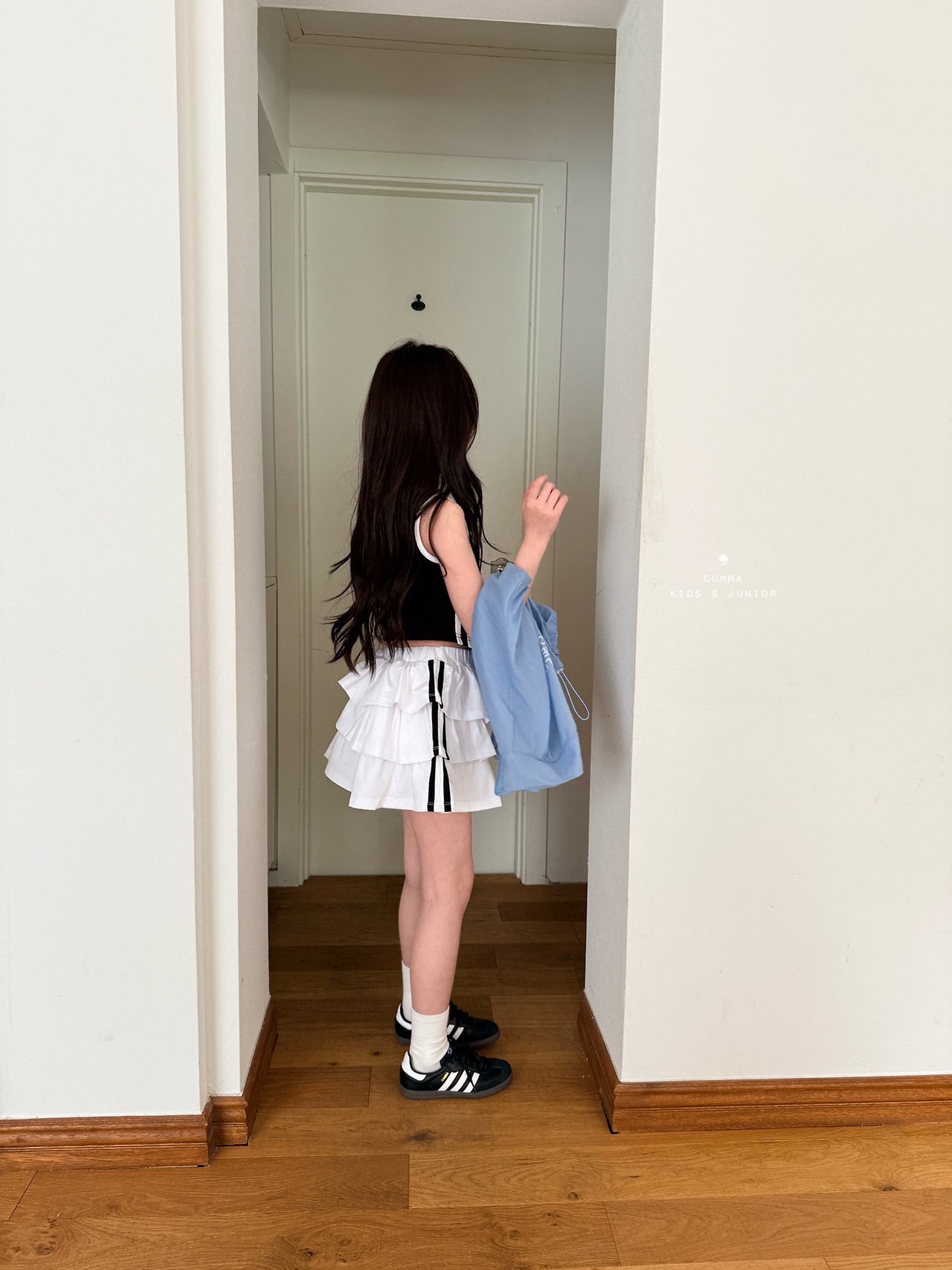 [COMMA] Two-row tiered skirt (160/170) / [콤마] 두줄캉캉스커트 (160/170)