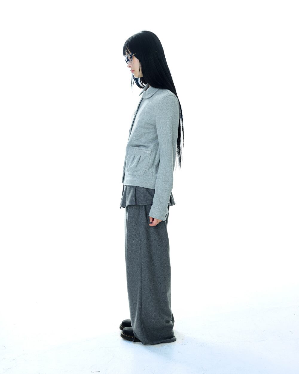 COYSEIO] PLEATS OVER WOOL PANTS GREY 正規品 韓国ブランド 韓国通販