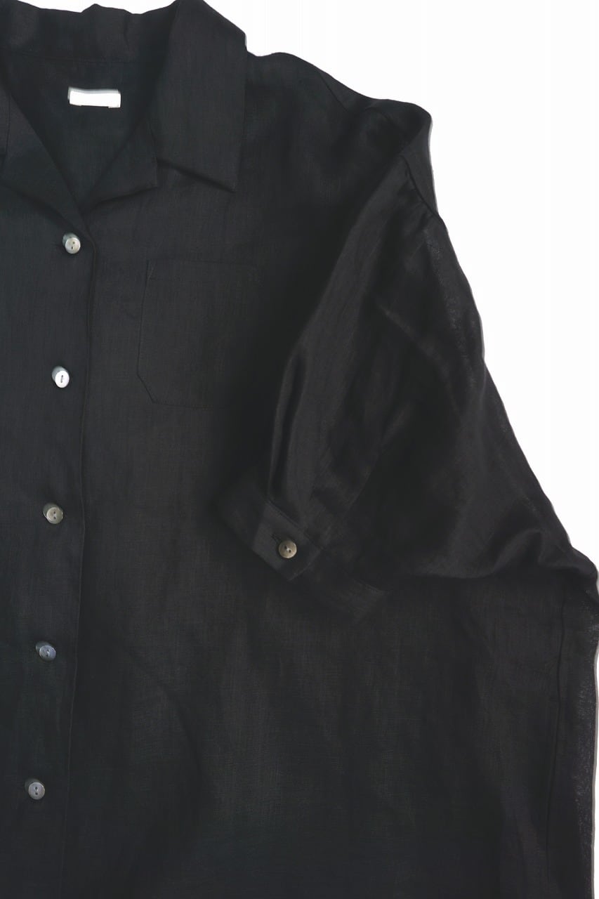 French Linen Open Collar S/S O/P