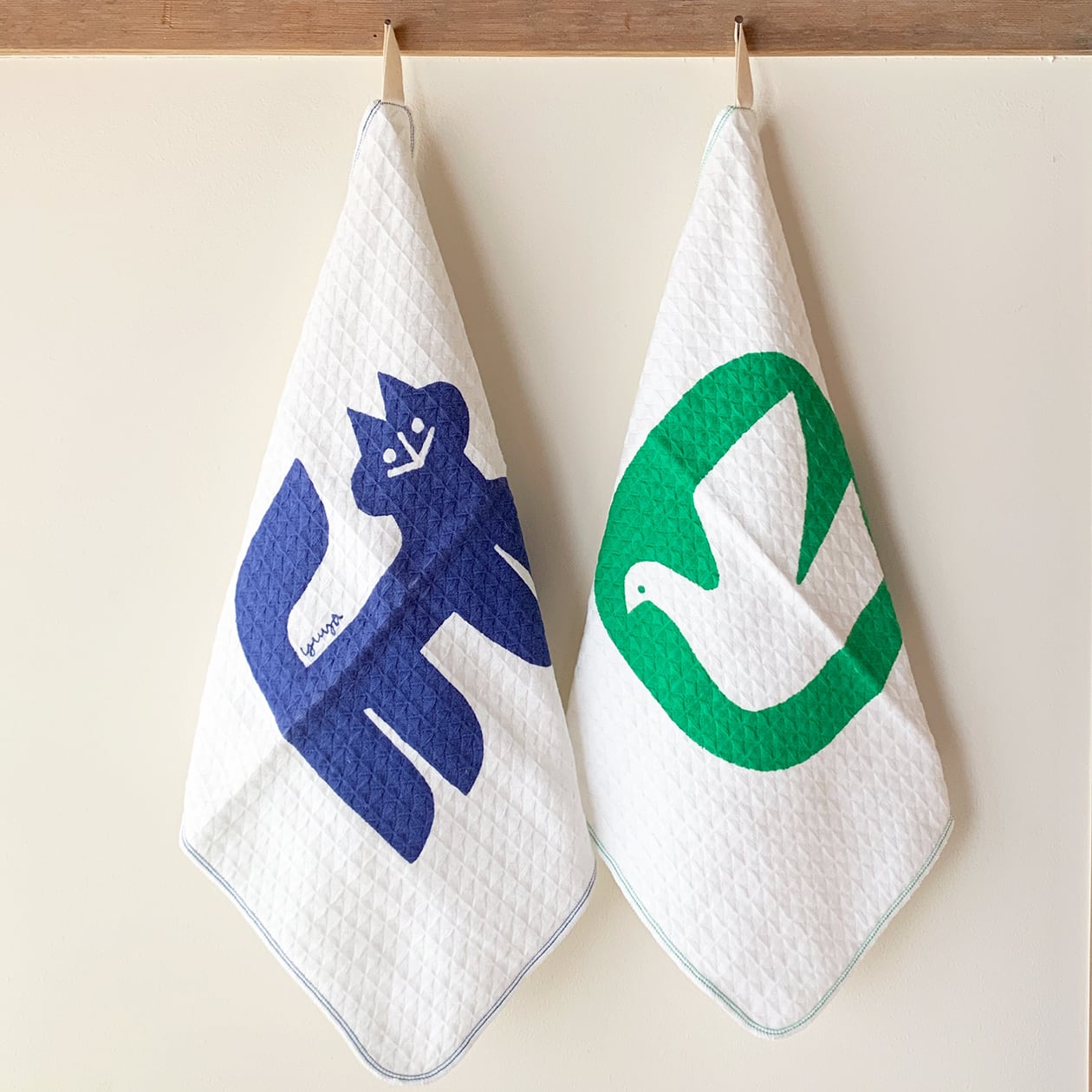 ワッフルガーゼのキッチンクロス2柄 | Atelier FOLK webshop