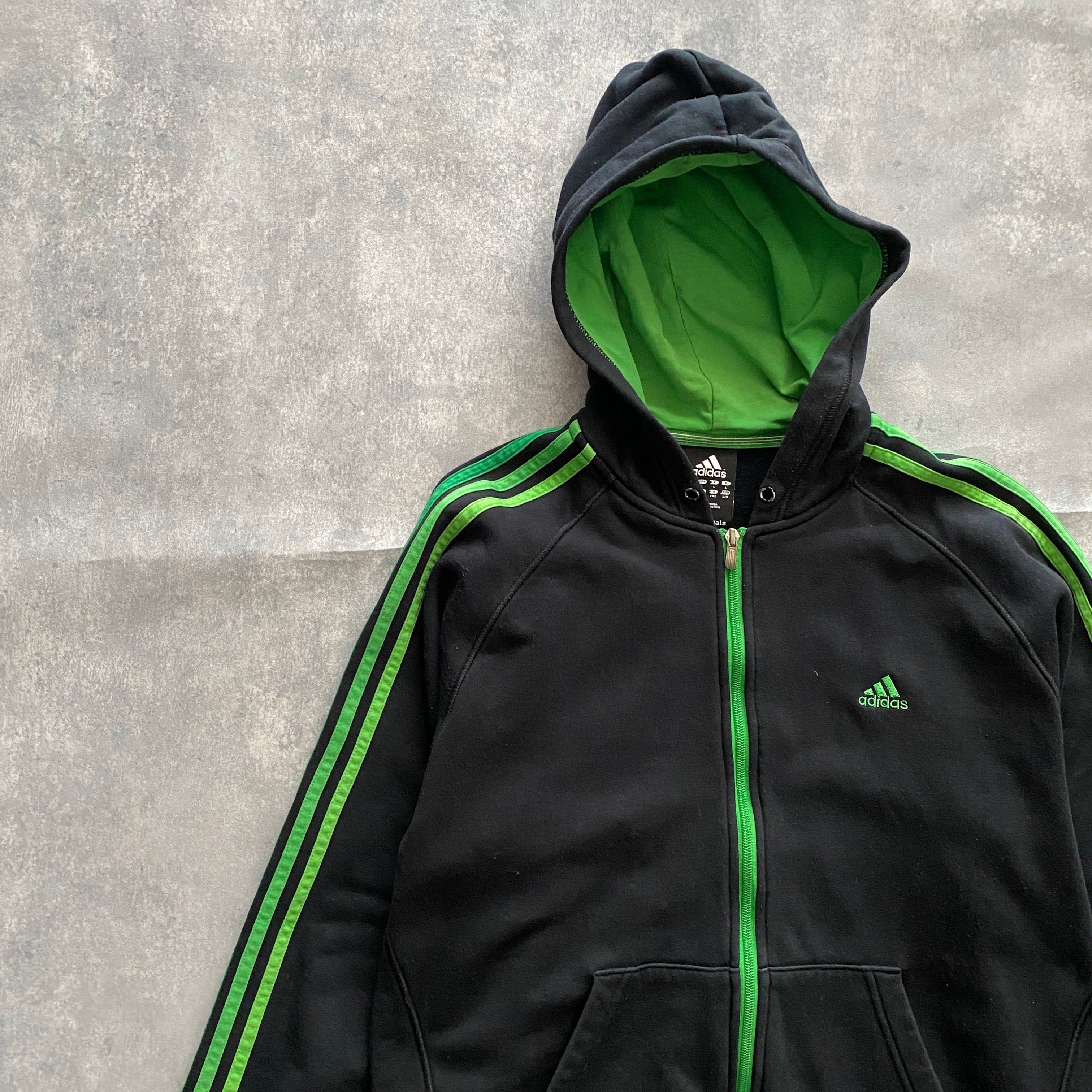 90s  adidas ジップアップ コーチジャケット ワンポイント 黒XL