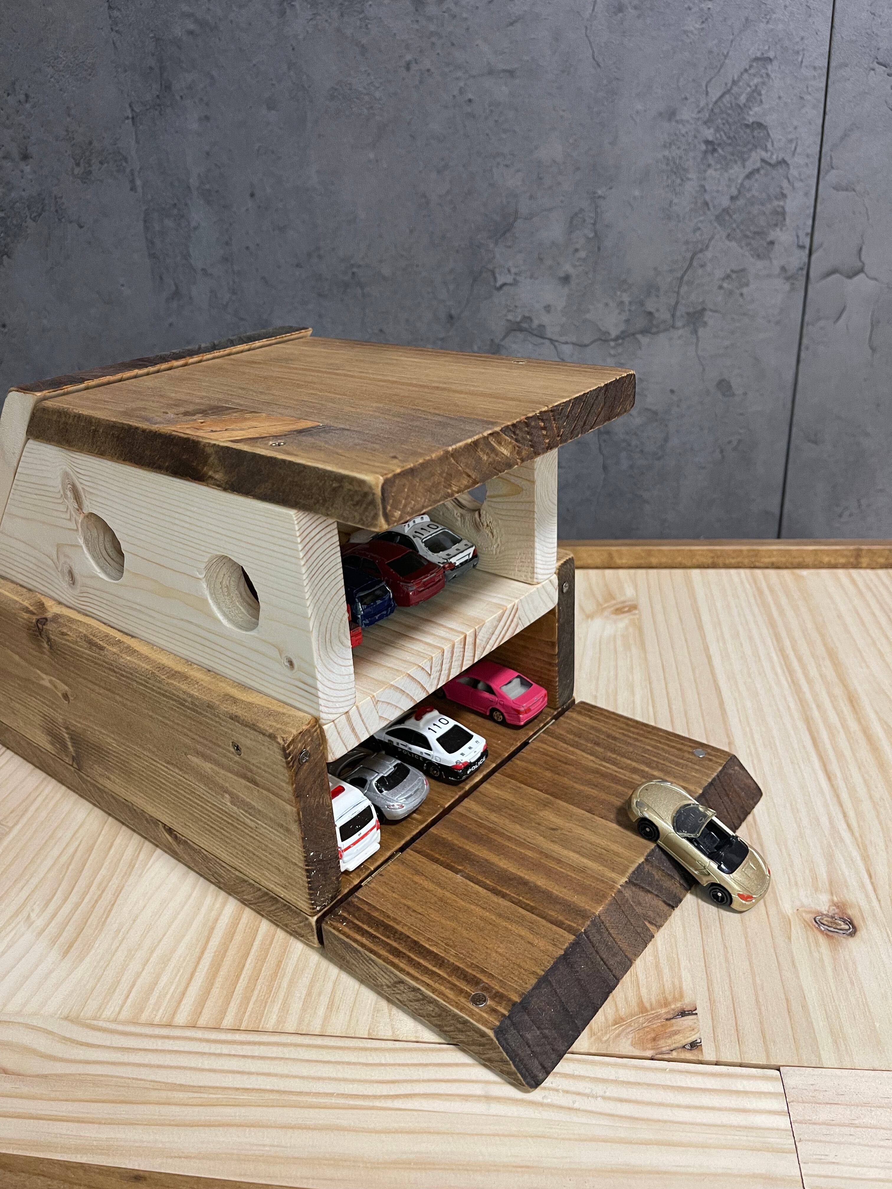 木製のミニカーフェリー トミカ収納 おもちゃ箱 | カグール工房