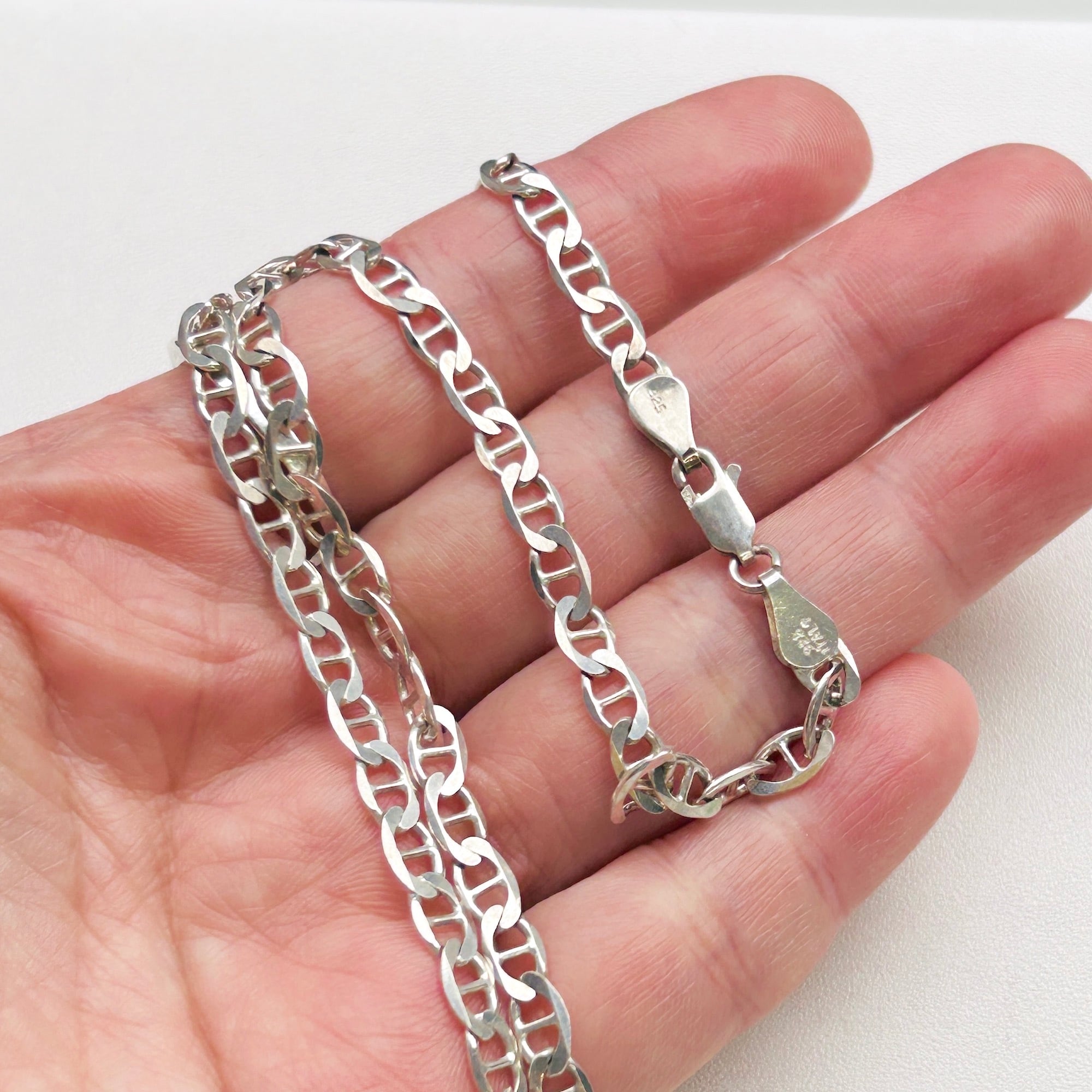 Italyシルバー925 アンカーチェーンネックレス | Milo Antiques Italyシルバー925 アンカーチェーンネックレス | Milo Antiques