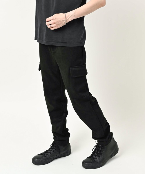 MMMM Suede-finish ponte cargo pants (BLK) 28011M26