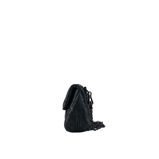 Bottega Veneta ボッテガ・ヴェネタ ショルダーバッグ ブラック イントレチャート レザー チェーン vintage ヴィンテージ オールド 37ps5x