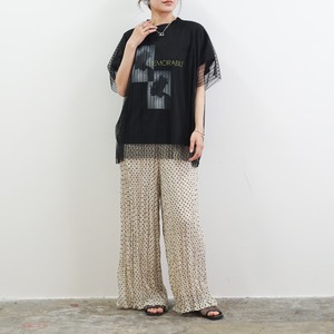 クロス柄ワッシャーリラックスパンツ