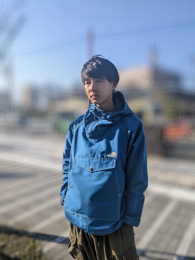 SIESTA  SPRING PULLOVER HOODIE Light Blue ( cotton60％ nylon40% )