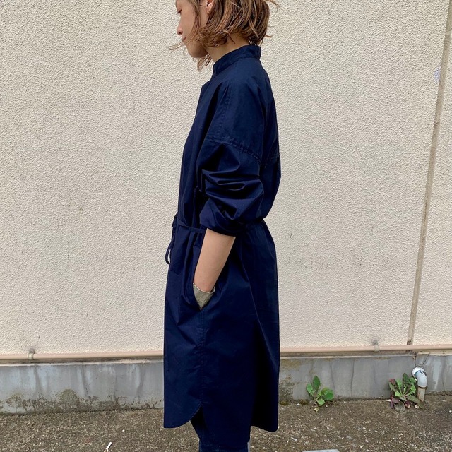 Typewriter Long Shirt  ／Navy