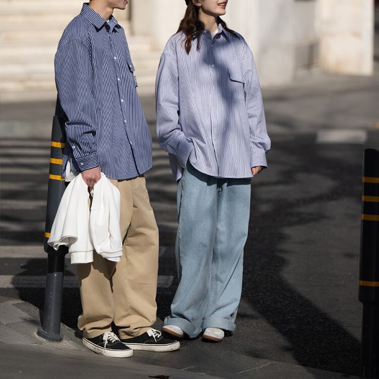 ★LOOSE PINSTRIPE SHIRT　　　A0437