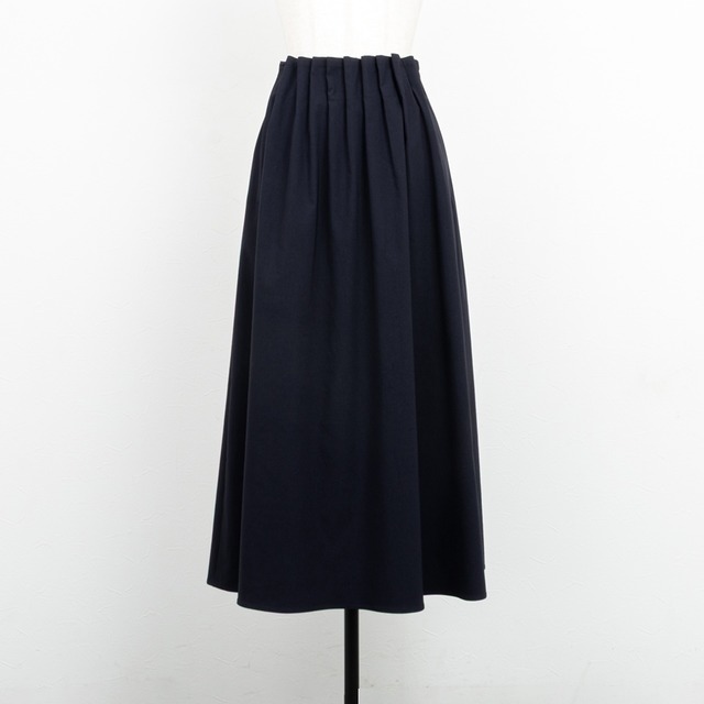 【PASSIONE／パシオーネ】ハイウェストタックフレアスカート（ネイビー）