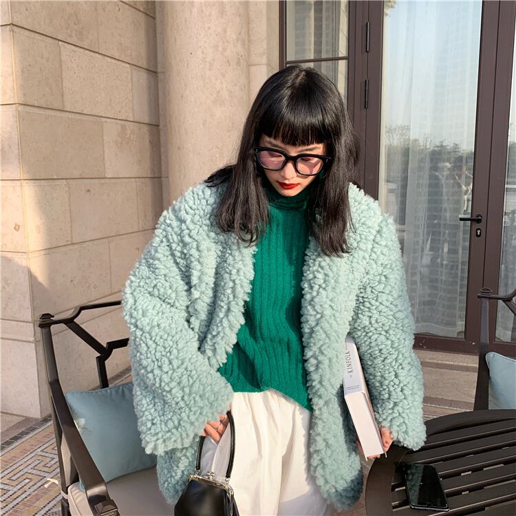 ミントグリーン ウールコート CLANE - ダブルウールロングコート