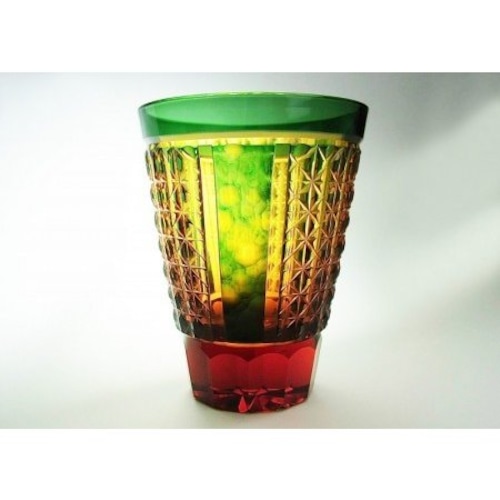 薩摩切子 タンブラー 「たくみ切子ー星屑」アンバー