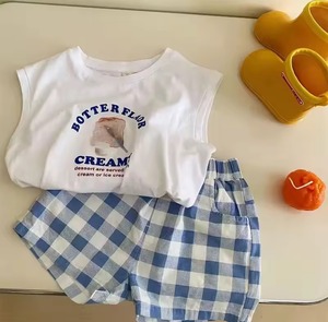 〈90-140size〉bread チェックセットアップ