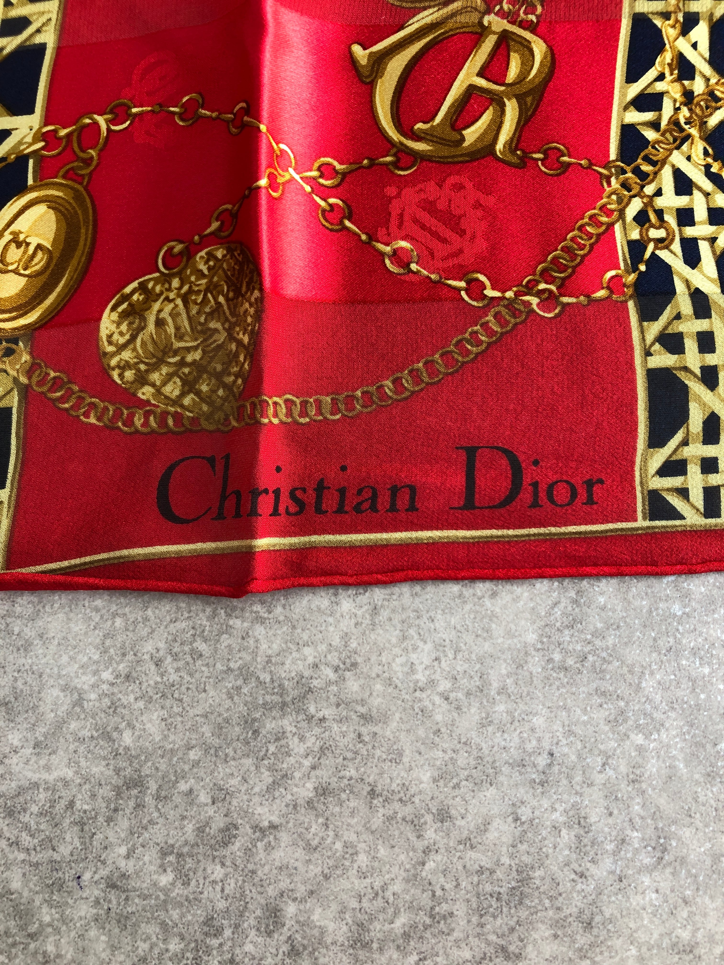 Christian Dior クリスチャン ディオール カナージュ スカーフ レッド