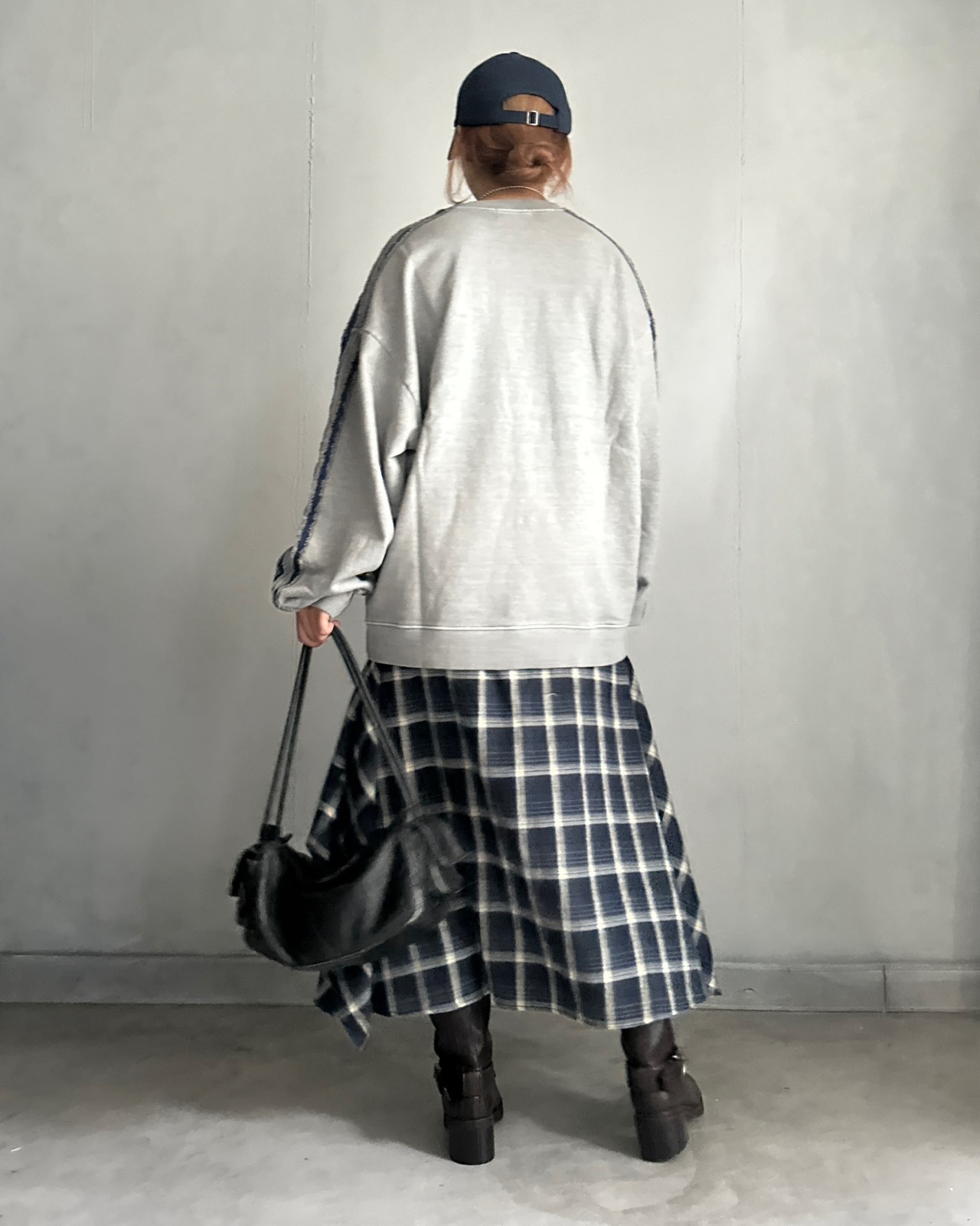 【unused.lab】Sideline denim patch スウェット/グレー