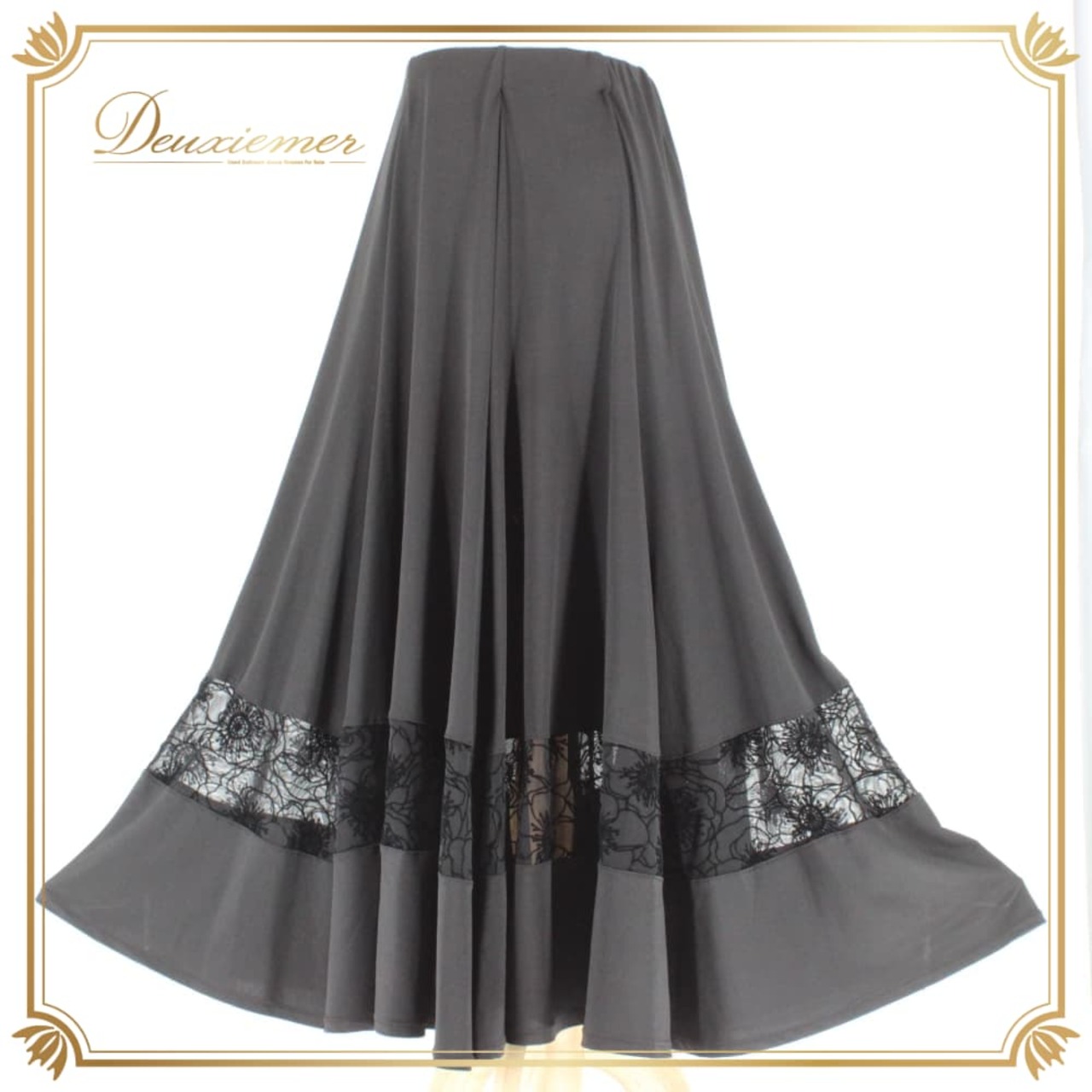 社交ダンス 衣装 スカート レッスンウェア ブラック系 黒 フォーマル 練習着 ステージ衣装 ピアノ 発表会 謝恩会 透け感 花柄 シンプル レース フラワー 刺繍風 透け スカート丈 ミモレ丈 ミディ丈 フレア Aライン ゴムウエスト 伸縮 ダンス レッスン ステージ 舞台 コンサート きれいめ 大人可愛い フォーマルドレス風 モノトーン ブラックフォーマル シンプルデザイン 無地感 花柄レース切替 上品 体型カバー 綺麗めコーデ カジュアルフォーマル 競技会 練習用 ピアノ演奏会 音楽会