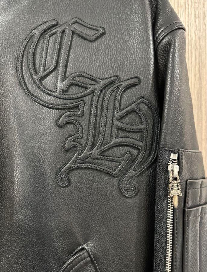 CHROME HEARTS クロムハーツ 黒 レザー ジャケット C H刺繍 | chromehearts
