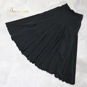 社交ダンス 衣装 スカート ブラック系 チャコットロイヤルダンス Chacott ROYAL DANCE 黒 無地 シンプル レッスン 練習 オールブラック 上品 伸縮 ストレッチ 日本製 ロング ダンス衣装