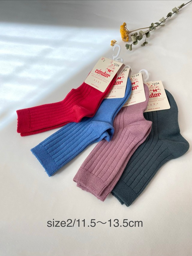 【Condor】Basic rib short socks（全4カラー／size4・6）