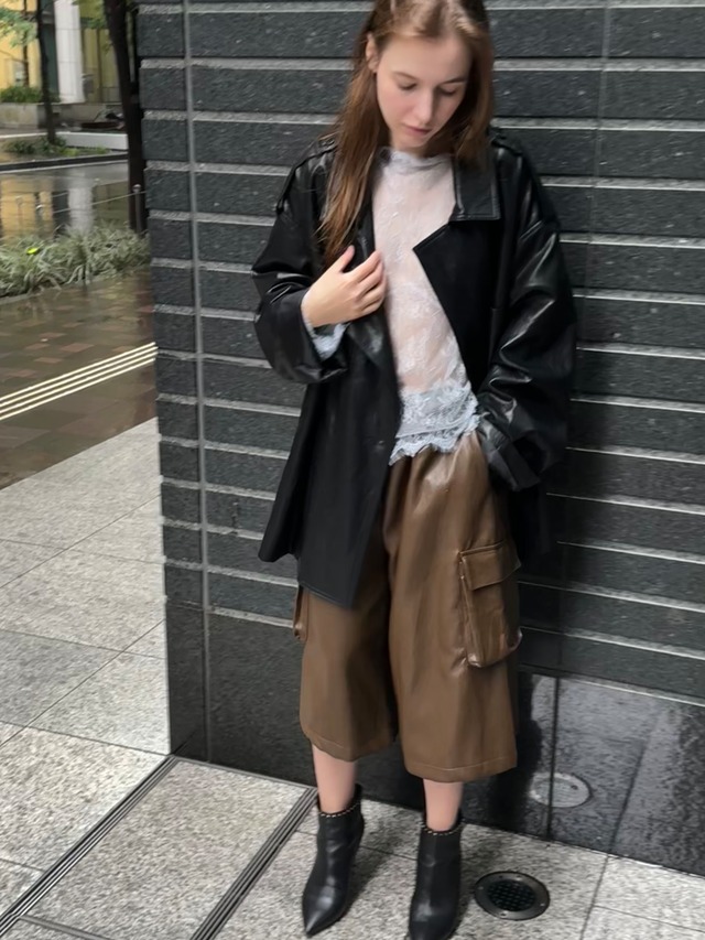 (select)レザーカーゴパンツ