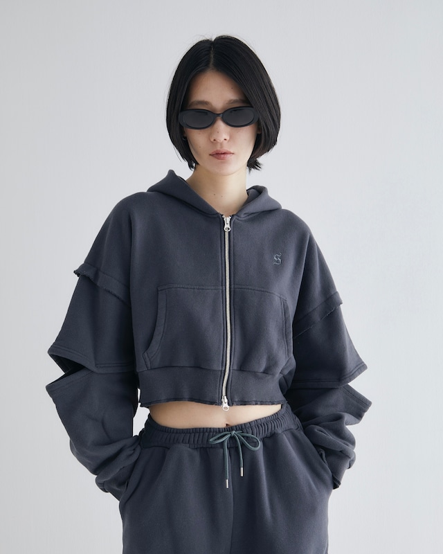 Cut Out Short Parka(CHARCOAL)