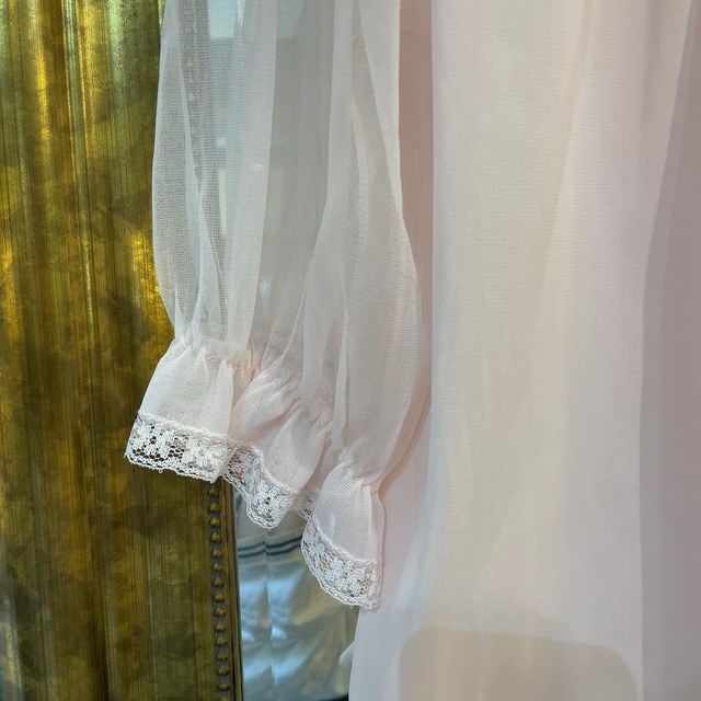 Vintage 60's baby pink frill lingerie gown