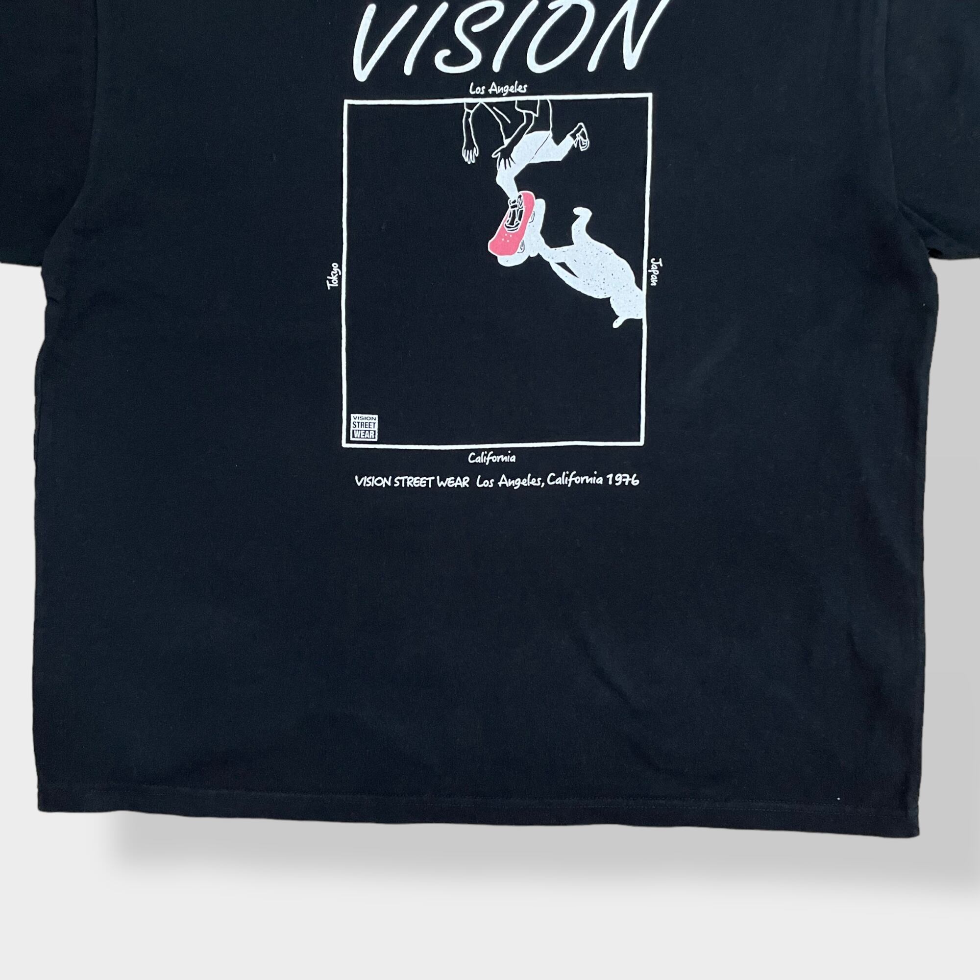 VISION STREET WEAR】刺繍ロゴ バックプリント Tシャツ ストリート