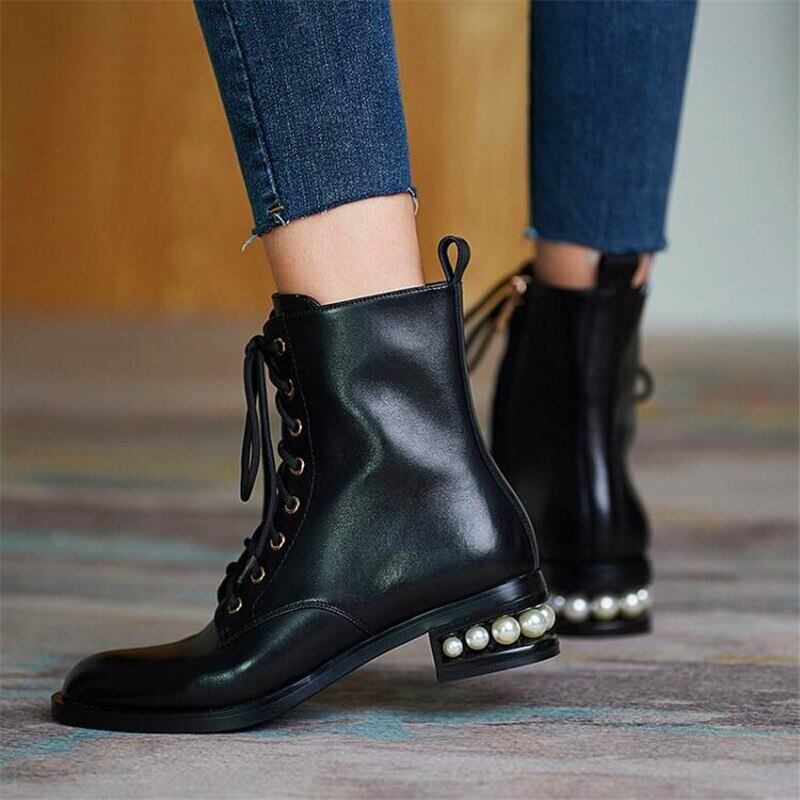 【新作】【送料無料】 ストレンジパールヒールラウンドトゥクロスストラップハイヒールブーツブラックファッションブーツウィンターレディースマルブーツ 靴 シューズ 冬物 ラウンドトー 真珠 10b363132241893