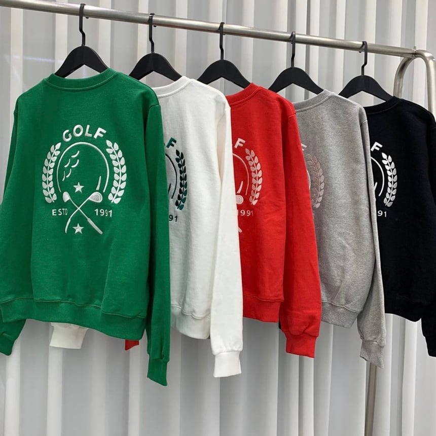 刺繍デザインラウンドネックトレーナー | Festa Golf