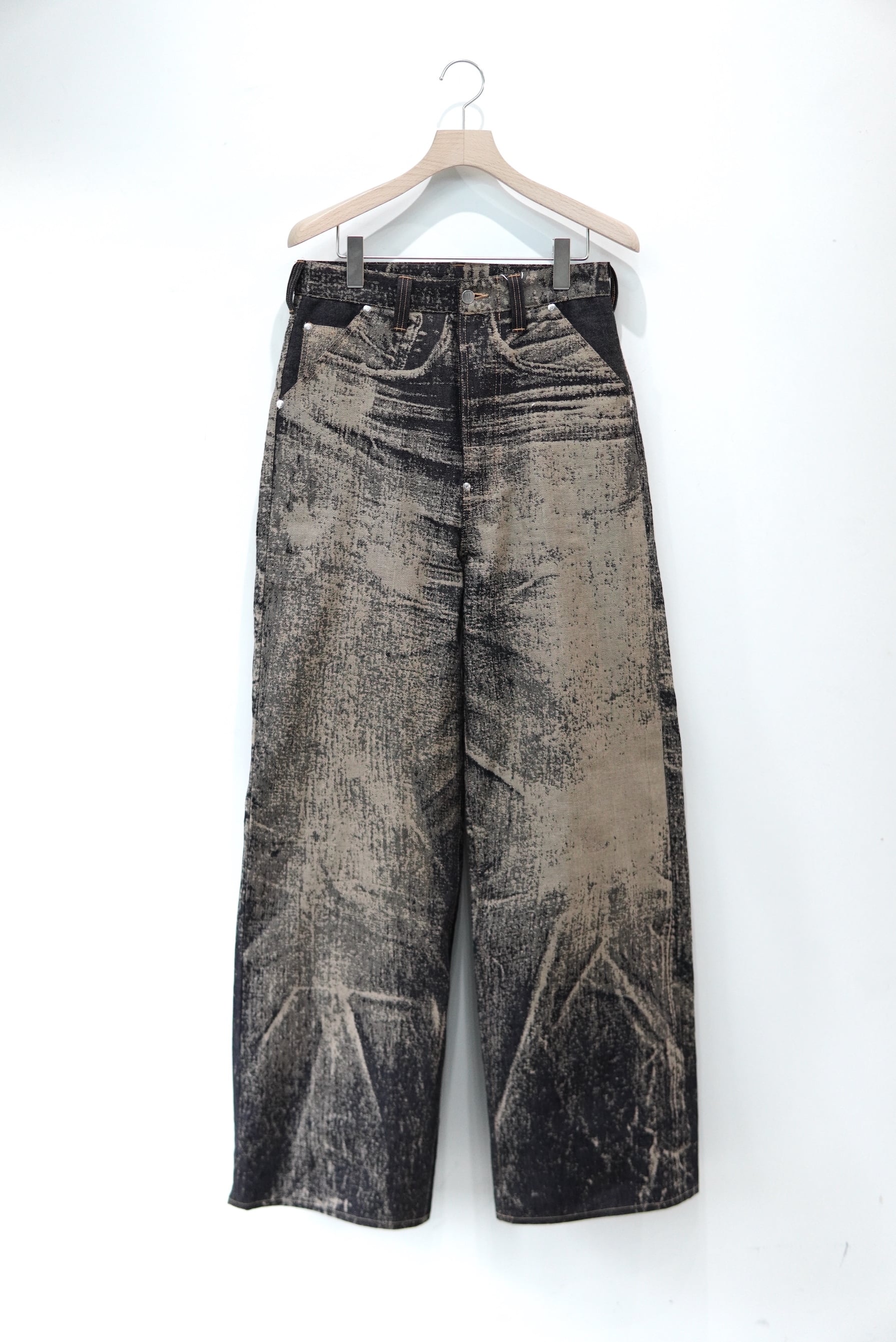 daisuke tanabe / coffee black denim trousers rigid | POETRY