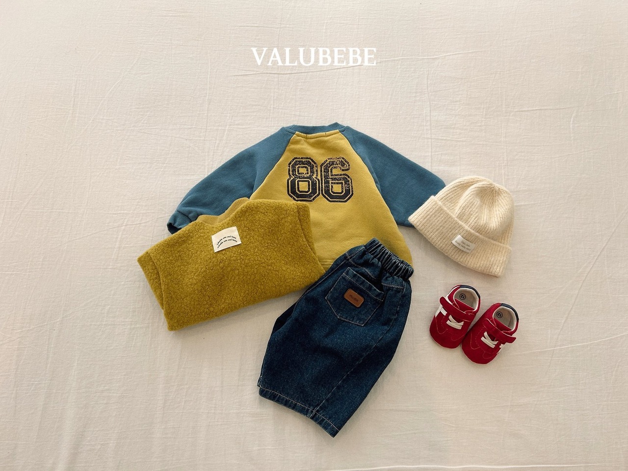 ベルベベ / valubebe / パレットラグランスウェット / 韓国子供服 / ベビー|キッズ / 26winter〖取寄〗*6M~S*