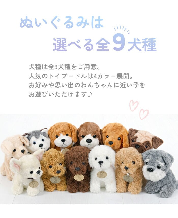 犬 ぬいぐるみ 人形 選べる9犬種 プレゼント 子供 クリスマス 誕生日