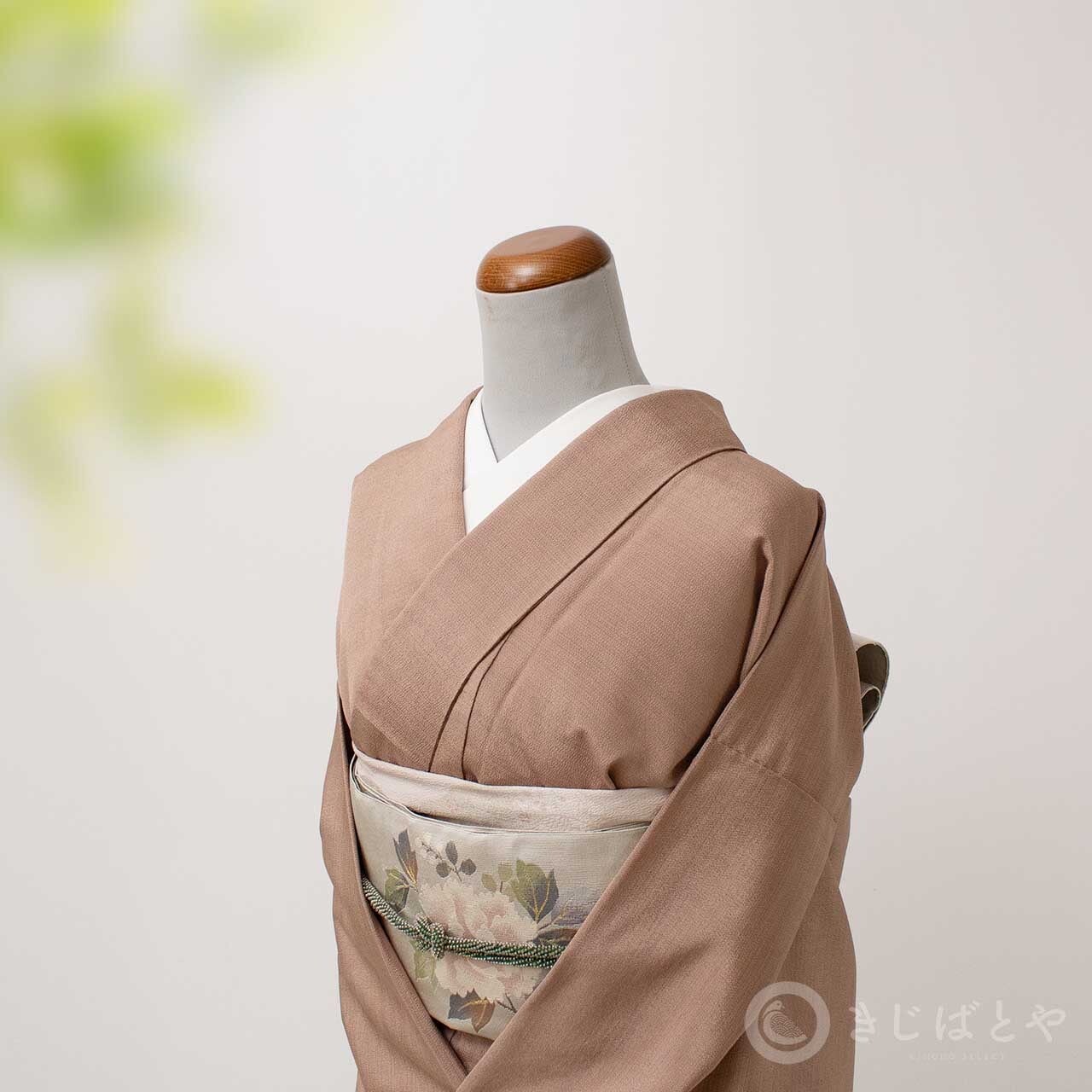 未着用　付け下げ　単衣　銀駒刺繍　金彩　銀彩　鉄線花　リーフ　着物　064a d 付け下げ 金駒刺繍 金彩 吹き寄せ 松葉 銀杏 楓 霞 着物 113a d