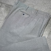 herringbone twill wide 2 tuck slacks melange gray