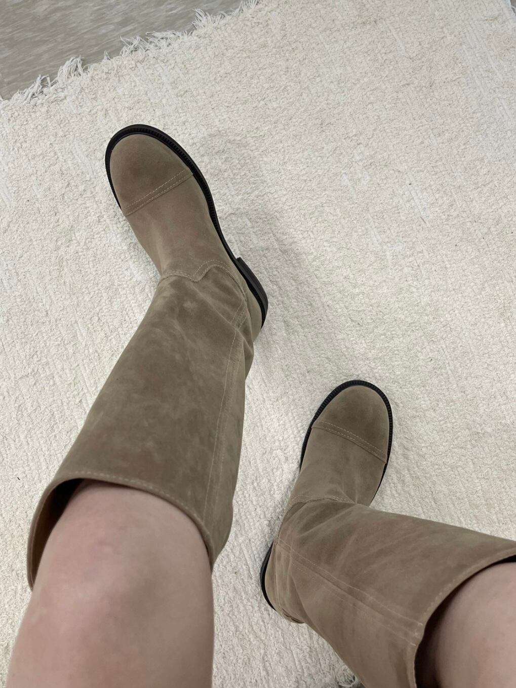 MOMENT] bow round long boots / 2color | MOMENT