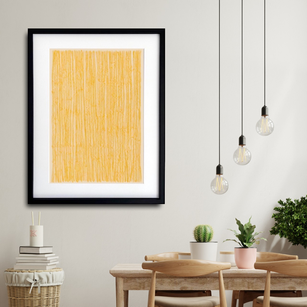 中太ストレート｜ラーメン文化をアブストラクトに描いた和モダンアートポスター｜日常に遊び心と美しさを添えるインテリアA3ポスター